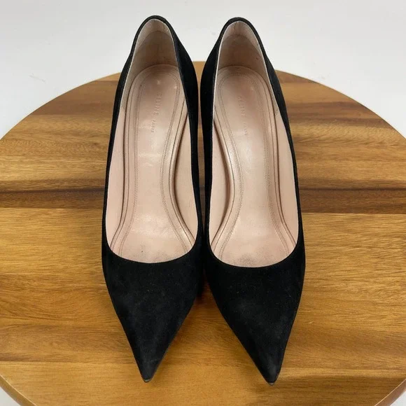 Womens Celine‎ Paris Black Suede Dress Pumps Shoes Heels Size 36.5 US 6.5 M GUC